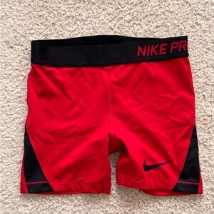Nike Pro Red and Black Shorts